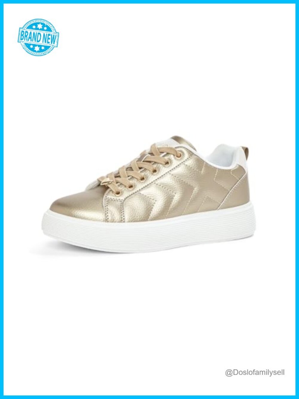 Platform Sneakers Synthetic Leather LaceUp Casual Tennis Skateboarding Size 8